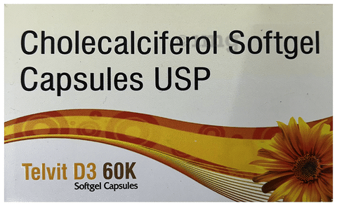 Telvit D3 60K Softgel Capsule image Telvit D3 60K Softgel Capsule image