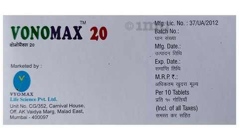 Vonomax 20 Tablet image