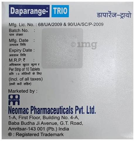 Daparange-Trio Tablet ER image Daparange-Trio Tablet ER image