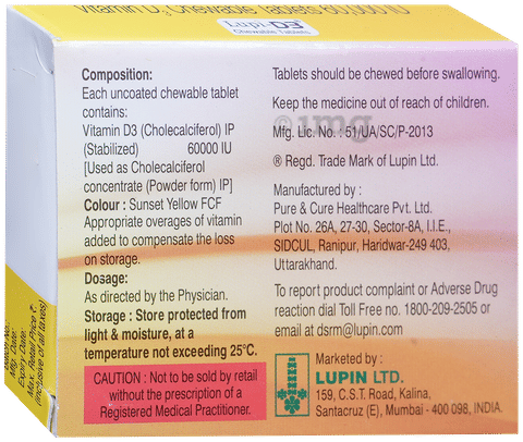 Lupi-D3 60K Chewable Tablet image Lupi-D3 60K Chewable Tablet image