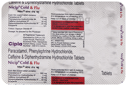 Nicip Cold & Flu Tablet image