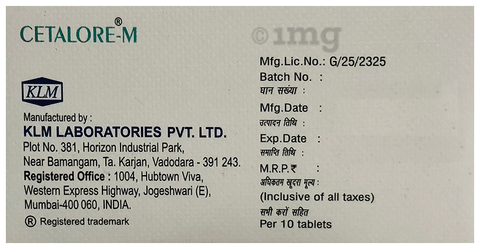 Cetalore-M 5mg/10mg Tablet