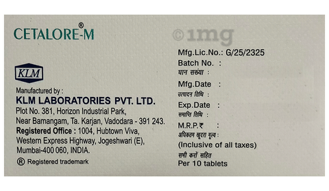 Cetalore-M 5mg/10mg Tablet image Cetalore-M 5mg/10mg Tablet image