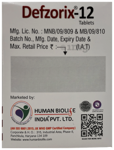 Defzorix 12 Tablet image