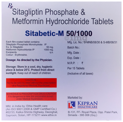 Sitabetic-M 50/1000 Tablet image Sitabetic-M 50/1000 Tablet image
