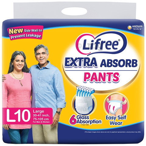 Buy Lifree Extra Absorb Adult Diaper Pants XL 10s Online at Best Price   Adult Diapers  Pads