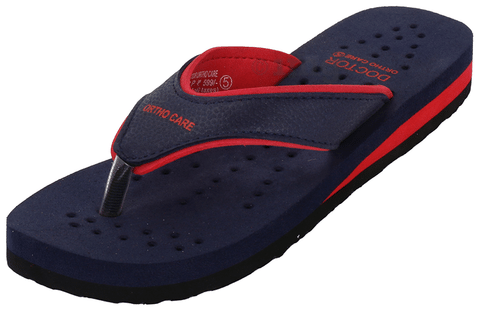Doctor Extra Soft Ortho Care Orthopaedic Diabetic Pregnancy Comfort Flat Flipflops Slippers For Women Navy Red 7