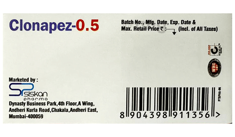 Clonapez 0.5 Tablet image Clonapez 0.5 Tablet image