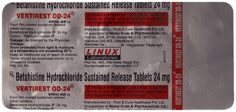 Vertirest OD 24mg Tablet image