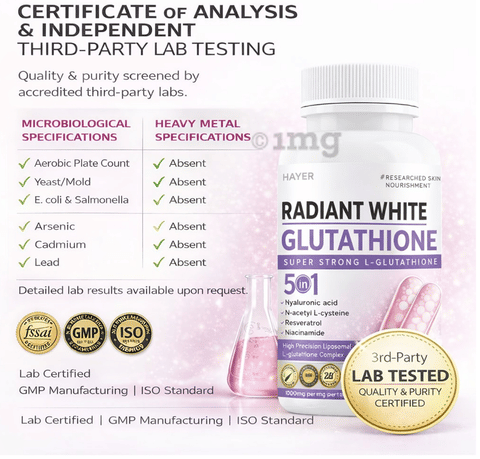 Hayer Radiant White Glutathione 5 in 1 Tablet Sugar Free: Buy bottle of  60.0 tablets at best price in India