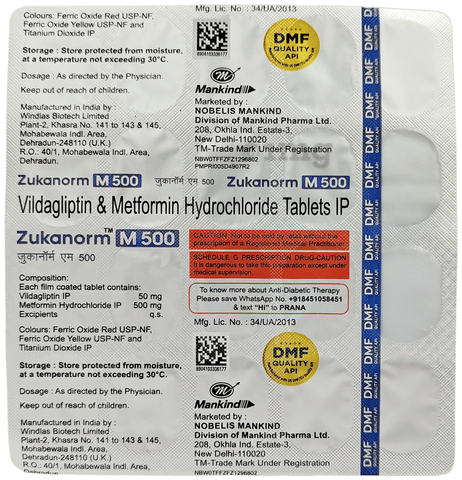 Zukanorm M 500 Tablet image