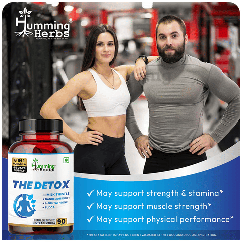 Humming Herbs The Detox with Milk Thistle & Glutathione | Veg Capsule for  Liver & Antioxidant Support: Buy bottle of 90.0 vegicaps at best price in  India | 1mg