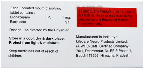 Clozatab 1 Tablet MD image Clozatab 1 Tablet MD image