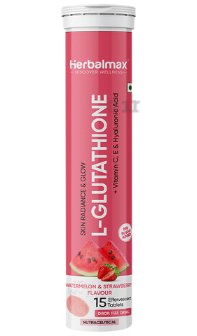 Herbal Max L-Glutathione Effervescent Tablet (15 Each) Watermelon &  Strawberry Combination