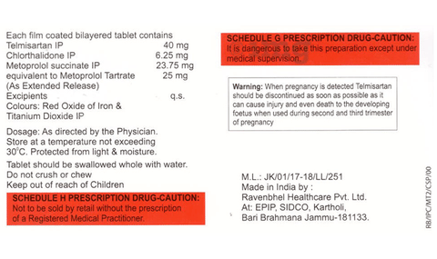 CTD-MT 6.25/25/40 Tablet ER image