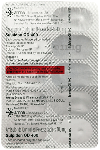 Sulpidon OD 400mg Tablet image