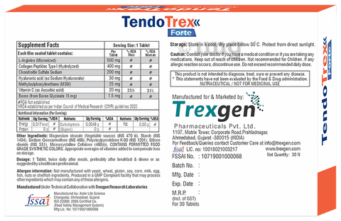 Trexgen Tendotrex Forte Tendon, Joint & Ligament Care Tablet