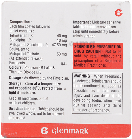 Telma LNB 10mg/50mg/40mg Tablet ER