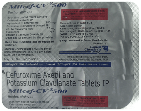 Milcef CV 500 Tablet image