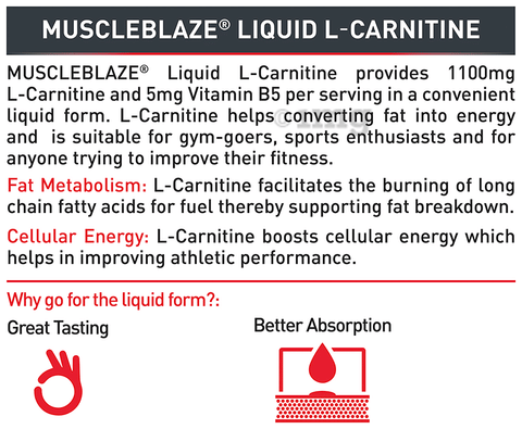 MuscleBlaze Liquid L-Carnitine 1100mg Key Lime: Buy bottle of 300.0 ml  Liquid at   in India | 1mg