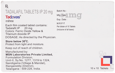 Tadovas 20mg Tablet image Tadovas 20mg Tablet image