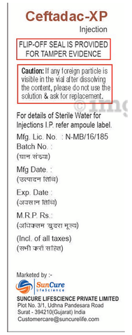 Ceftadac-XP Injection image