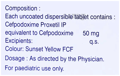 Monocef-O Kid 50mg Tablet image