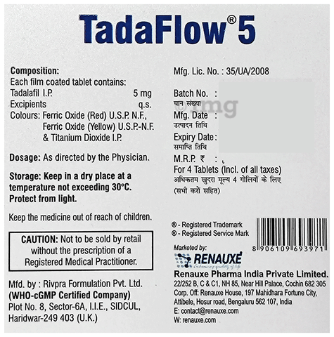 Tadaflow 5mg Tablet image Tadaflow 5mg Tablet image