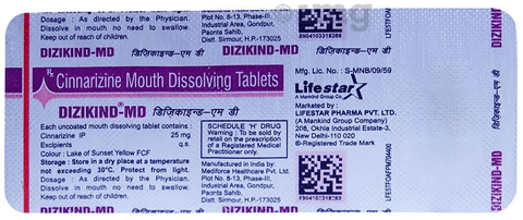 Dizikind 25mg Tablet MD image Dizikind 25mg Tablet MD image