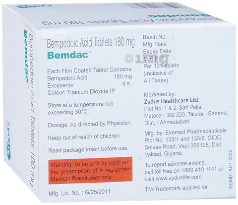Bemdac 180mg Tablet image