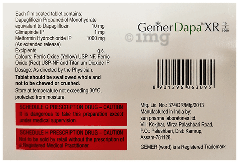 Gemer Dapa XR 10/1/1000 Tablet