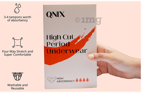 QNIX High Cut Period Underwear Black Small: Buy box of 2.0 Panties at best  price in India