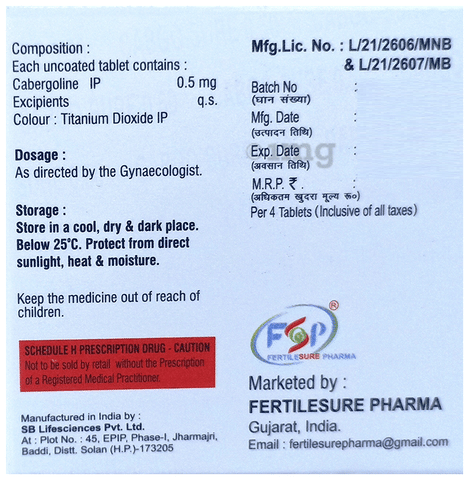 Cabgo-Sure 0.50 Tablet image Cabgo-Sure 0.50 Tablet image