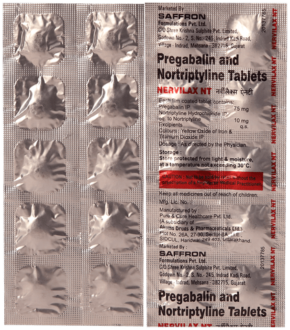 Nervilax NT 75mg/10mg Tablet