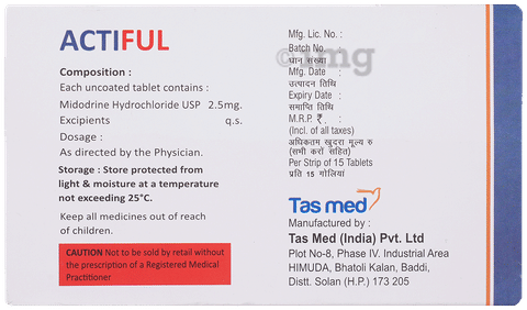 Actiful 2.5mg Tablet image
