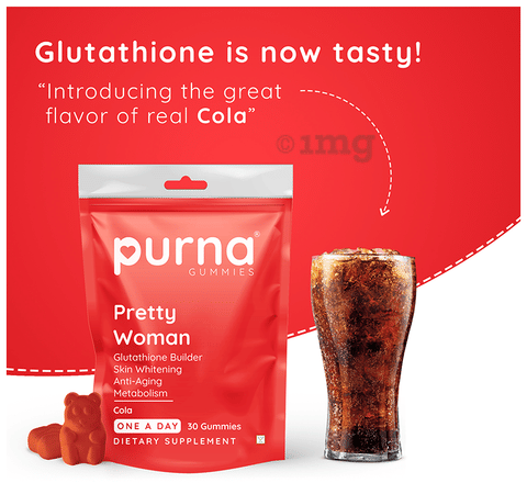 Purna Gummies Pretty Woman Glutathione Gummies | for Skin Whitening & Immune Booster | 1 daily | Flavor Cola: Buy packet of 30.0 gummies at in India | 1mg Purna Gummies Pretty Woman Glutathione Gummies | for Skin Whitening & Immune Booster | 1 daily | Flavor Cola: Buy packet of 30.0 gummies at in India | 1mg