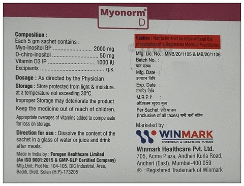 Myonorm D Sachet image