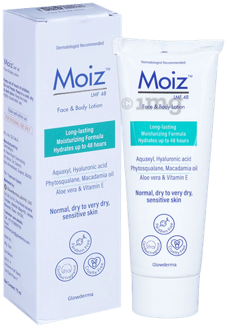 Moiz Lmf 48 Face Body Lotion Paraben Fragrance Cruelty Free Derma Care For Normal Dry to Very Dry Sensitive Skin Buy bottle of 75.0 ml Lotion at best