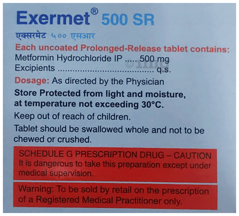 Exermet 500 SR Tablet image Exermet 500 SR Tablet image