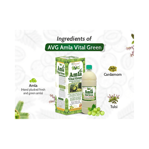 AVG Combo Pack of Aloevera Juice Amla Vital Green 1000ml Each