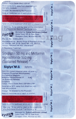 Siglyn M 50/500 Tablet SR image