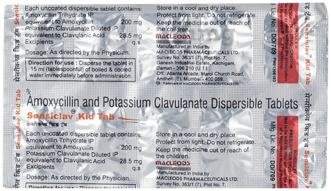 Sensiclav Kid 200 mg/28.5 mg Tablet