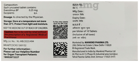 Evergraf 0.25mg Tablet image