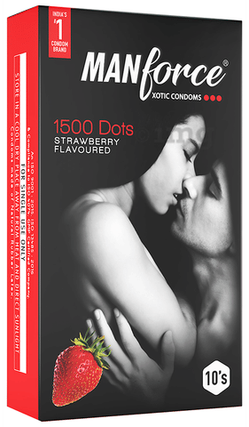 Manforce 1500 Dots Xotic Condom | Flavour Strawberry 3