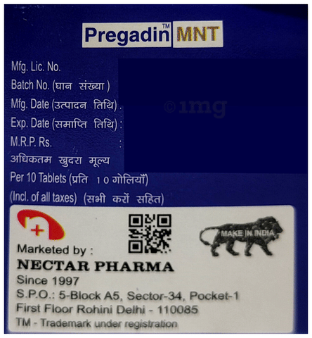 प्रेगाडिन एमएनटी टैबलेट पीआर image प्रेगाडिन एमएनटी टैबलेट पीआर image