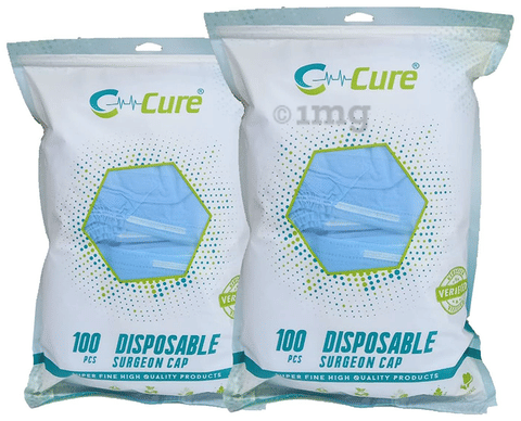 C Cure Disposable Surgeon Cap (100 Each) Blue