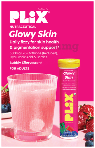 Plix Glowy Skin Bubbly Effervescent Tablet (15 Each) Strawberry No Added  Sugar: Buy box of 2.0 bottles at best price in India