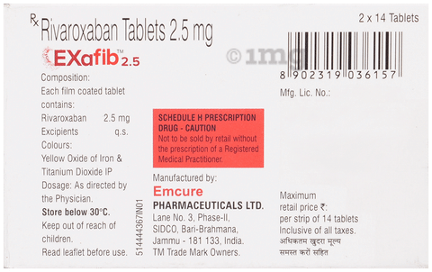 Exafib 2.5mg Tablet image
