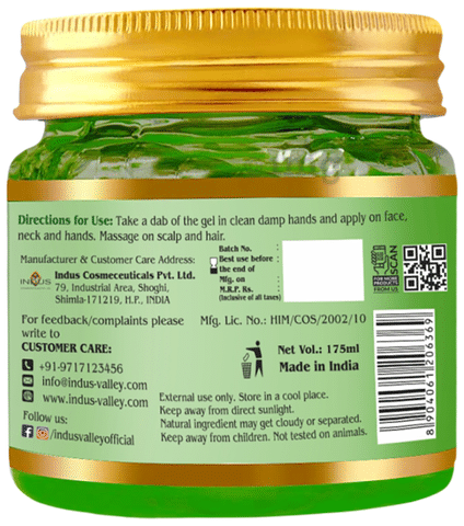 Indus Valley Bio Organic Aloe Vera Gel 100% Pure: Buy jar of 175 ml best in India |