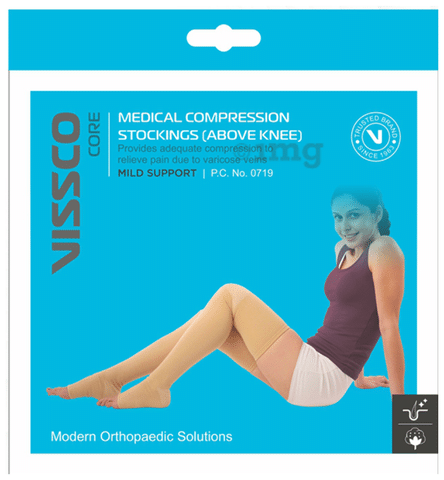 Comprezon Classic Varicose Vein Stockings Class 1 Below Knee Medium Beige